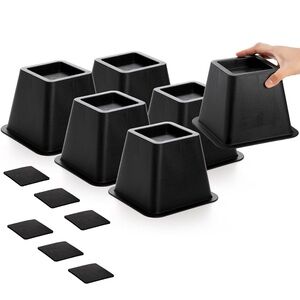 Black Bed Risers Set